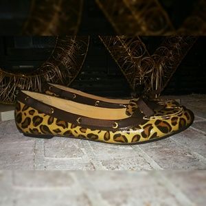 Sperry Chandler Leopard Canvas Flat size 10